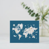 Carte du monde animal mignon (Debout devant)