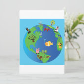 Carte du monde animal Mignonne illustration de la (Debout devant)