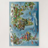 Carte du monde Animaux Jigsaw Puzzle (Vertical)
