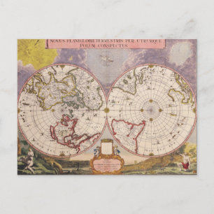 Carte du monde antique 17ème siècle