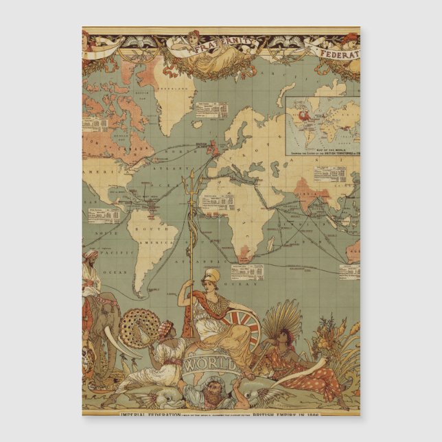 Carte du monde Antique 1886 Illustré (Devant)