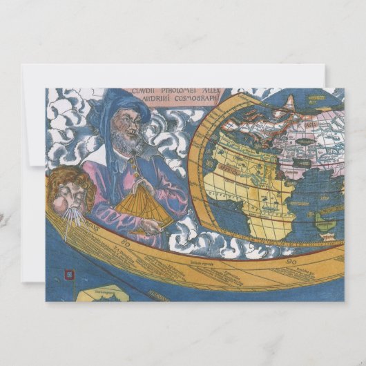 Carte du monde antique avec Claudius Ptolemy, 1507 (Devant)