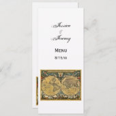 Carte du monde antique Blanc #3 Cartes de menu (Devant / Derrière)