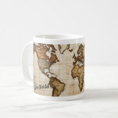 Carte du monde Antique café Mug (Devant gauche)