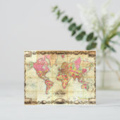 Carte du monde antique Cartographie Vintage (Debout devant)