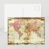 Carte du monde antique Cartographie Vintage (Devant / Derrière)