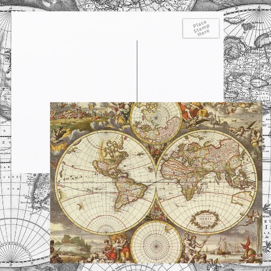 Carte du monde antique, ch. 1680. Par Frederick de