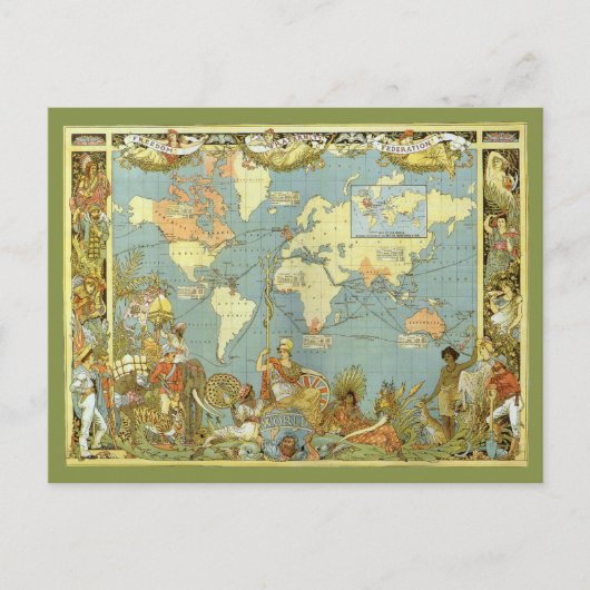 Carte du Monde Antique, Changement d'Adresse Rétro (Devant)