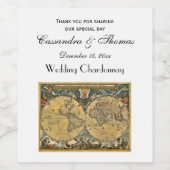 Carte du monde antique do-it-yourself BG Étiquette (Étiquettes simples)