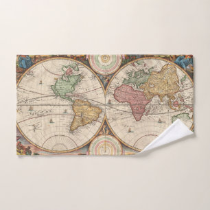Carte du monde antique en deux hémisphères