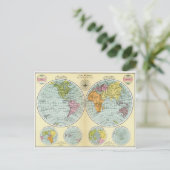 Carte du monde antique en Hemisphères (Debout devant)