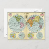 Carte du monde antique en Hemisphères (Devant / Derrière)