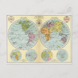 Carte du monde antique en Hemisphères
