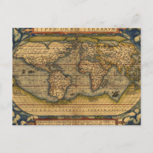 Carte du monde Antique Ortelius Europe Voyage