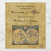 Carte du monde antique Trouvé BG Vins Étiquettes (Étiquettes simples)