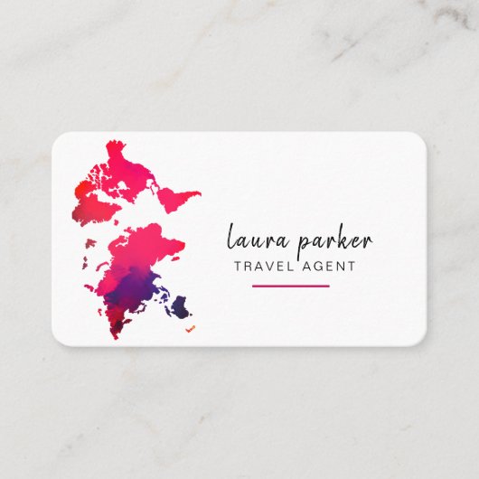 Carte du monde Aquarelle agent de voyage Clean Ele (Devant)