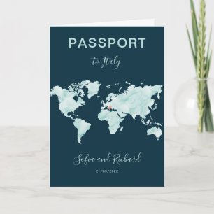 Carte du monde aquarelle Destination de mariage Pa