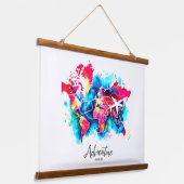 Carte du monde aquarelle Tapisserie (Angulaire)