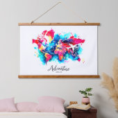 Carte du monde aquarelle Tapisserie (Chambre à coucher)