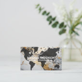 Carte du monde | Arrière - plan en marbre (Debout devant)