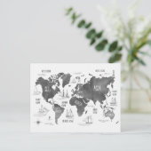 Carte du monde Art noir blanc Nautique (Debout devant)