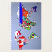 Carte du monde avec leurs drapeaux (Devant)