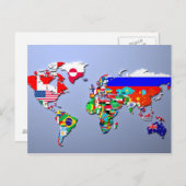 Carte du monde avec leurs drapeaux (Devant / Derrière)