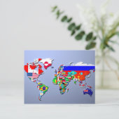 Carte du monde avec leurs drapeaux (Debout devant)