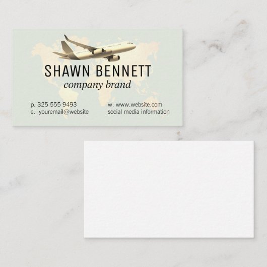 Carte du monde | Avion (Devant / Derrière)