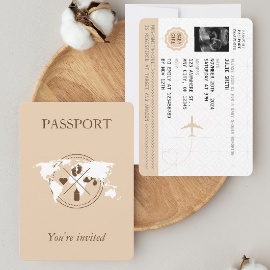 Carte du monde Baby shower des filles de voyage Be