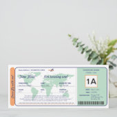 Carte du monde Billet d'entrée d'embarquement (Debout devant)