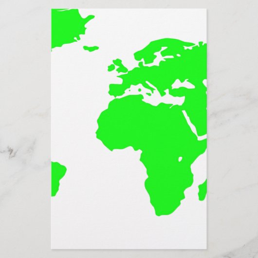 Carte du monde blanc vert (Devant)