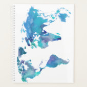 Carte du monde bleu aquarelle (Devant)