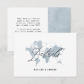carte du monde blyewatercolor détails du mariage (Devant / Derrière)