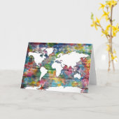 carte du monde bois 12 (Fleur jaune)