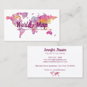 Carte du monde Bourgogne rose (Devant / Derrière)