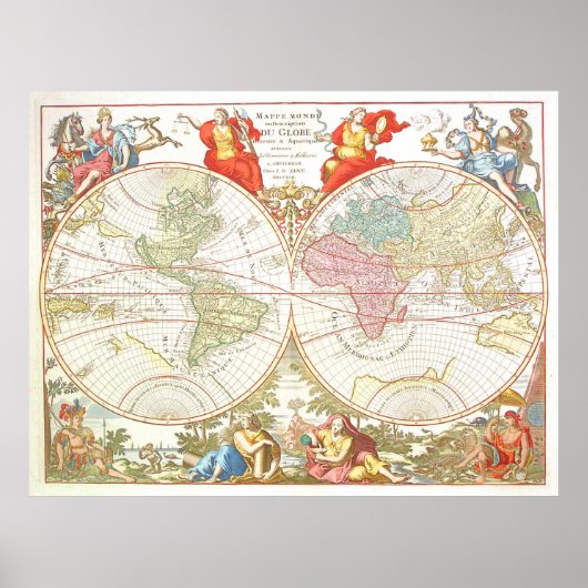 Carte du monde c1694 Poster extra grand (Devant)