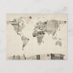 Carte du Monde Carte des Anciennes Cartes Postales