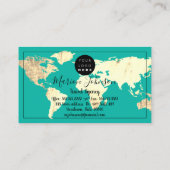 Carte du monde Carte Globe Agence de Voyage Gold T (Dos)