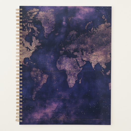 Carte du monde céleste violet Dark Academia (Devant)