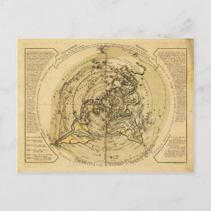 Carte du monde centrée sur le pôle Nord (1756)