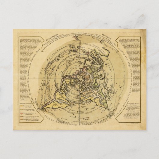 Carte du monde centrée sur le pôle Nord (1756) (Devant)