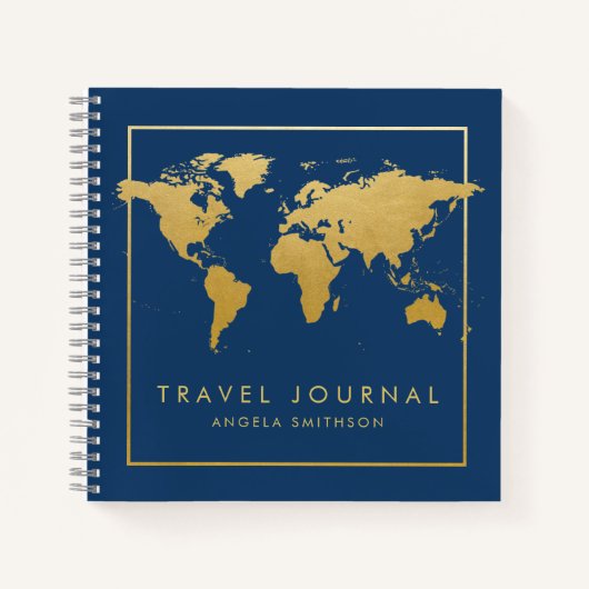 Carte du monde Chic Gold Travel Journal (Devant)
