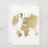 Carte du monde chic or moderne mariage (Dos)