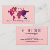 Carte du monde coloré blog de voyage (Devant / Derrière)