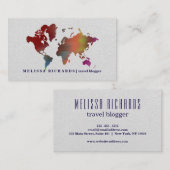 Carte du monde coloré blog de voyage (Devant / Derrière)