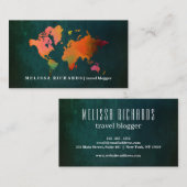 Carte du monde coloré blog de voyage (Devant / Derrière)