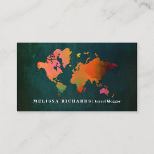 Carte du monde coloré blog de voyage