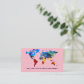 Carte du monde coloré blog de voyage (Debout devant)