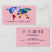 Carte du monde coloré blog de voyage (Devant / Derrière)